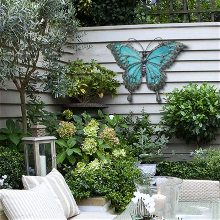 Blue Butterfly Garden Outdoor Wall Decorations