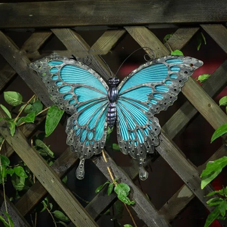 Blue Butterfly Garden Outdoor Wall Decorations