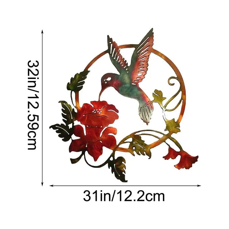 Metal Bird Wall Art Metal Hummingbird Outdoor Decor Modern Outdoor Decoration Wall Sculptures For Outdoor Home Garden Yard Patio