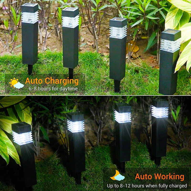 Solar Light Outdoor LED Garden Pathway Lamp Decor Waterproof Lawn Lights For Patio Yard Walkway